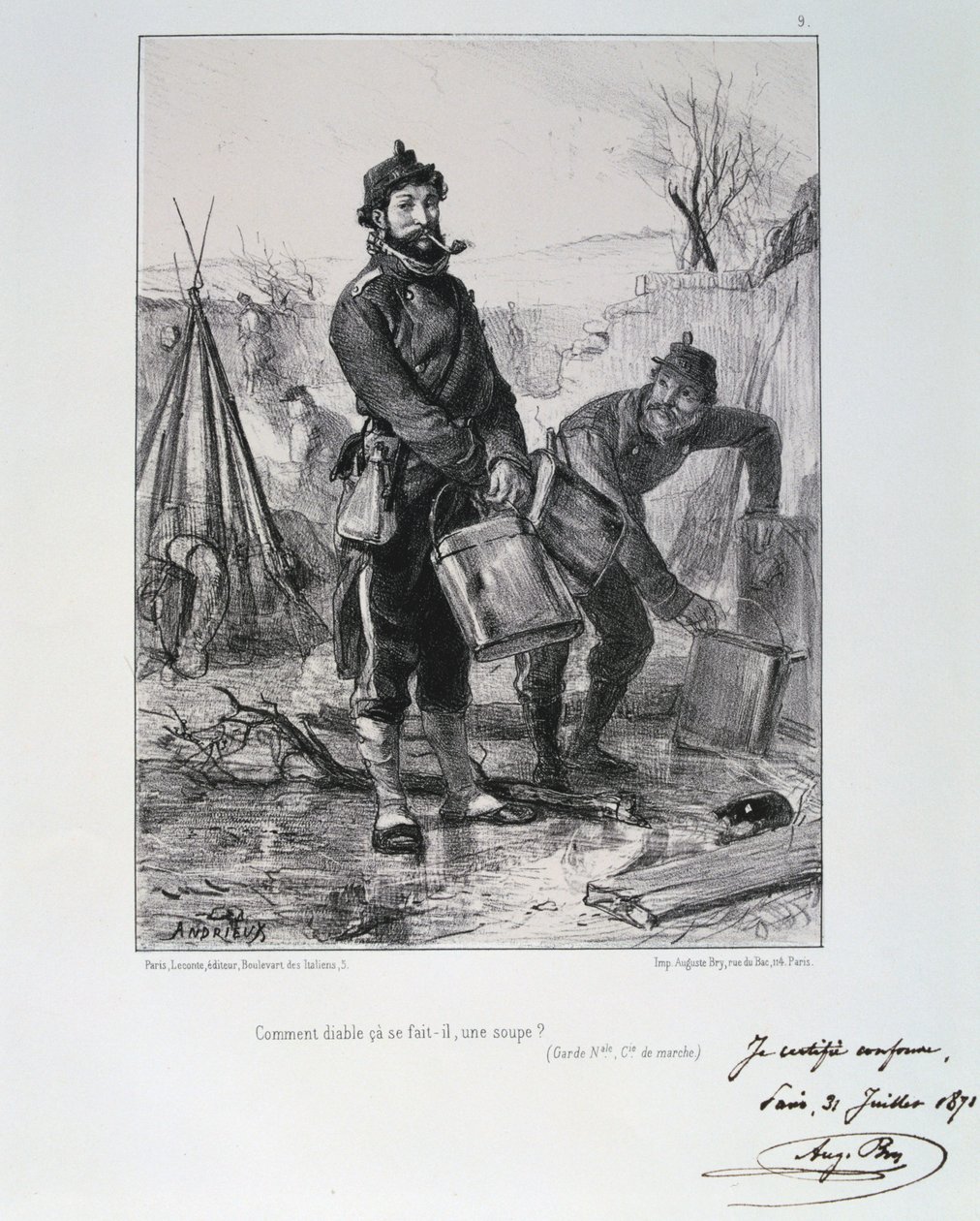 Soldati della Guardia Nazionale, Assedio di Parigi, 1870-1871 da Auguste Bry