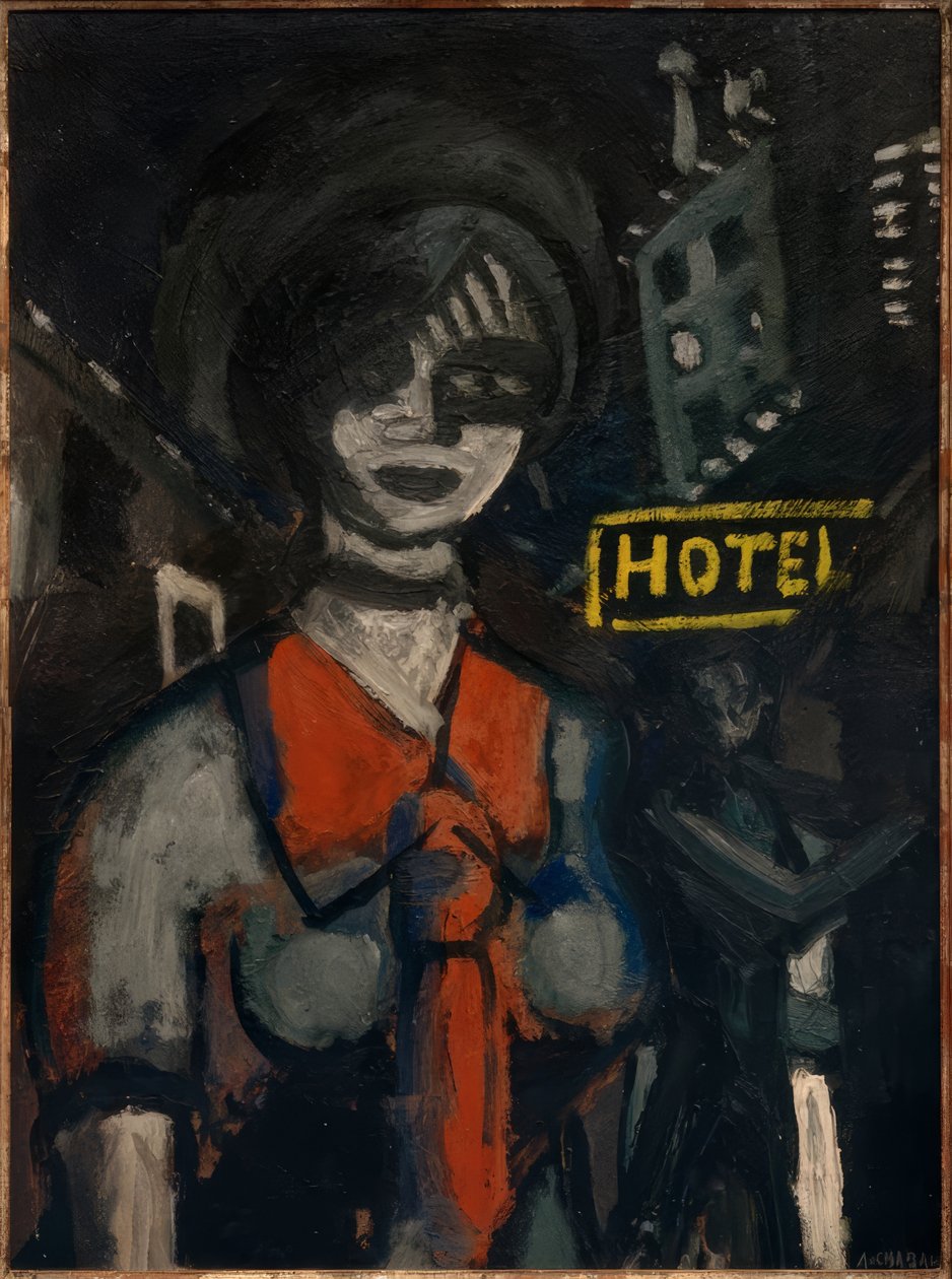Ragazza con cravatta rossa da Auguste Chabaud