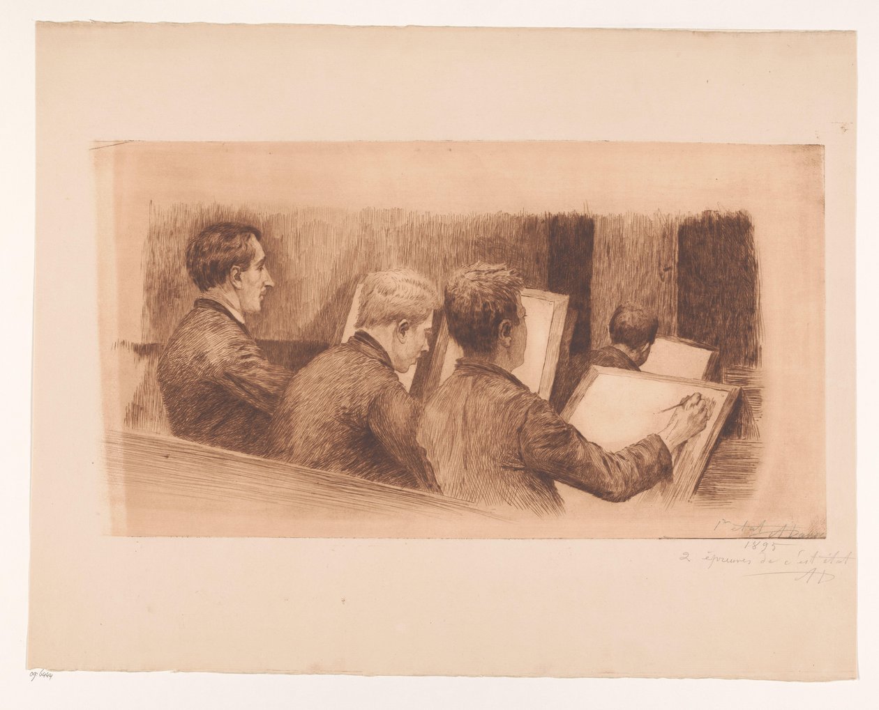 Lezione nella scuola di disegno da Auguste Danse (signed by artist)