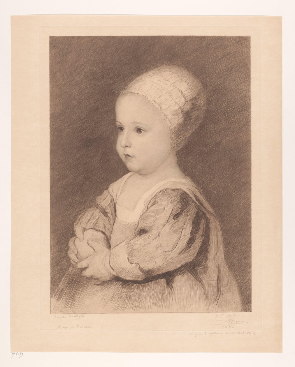 Ritratto di un bambino sconosciuto da Auguste Danse (signed by artist)