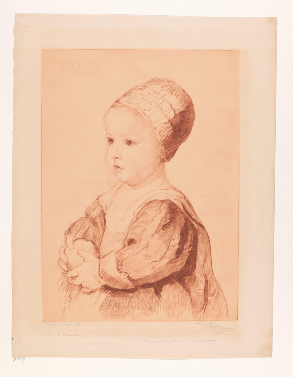 Ritratto di un bambino sconosciuto da Auguste Danse (signed by artist)