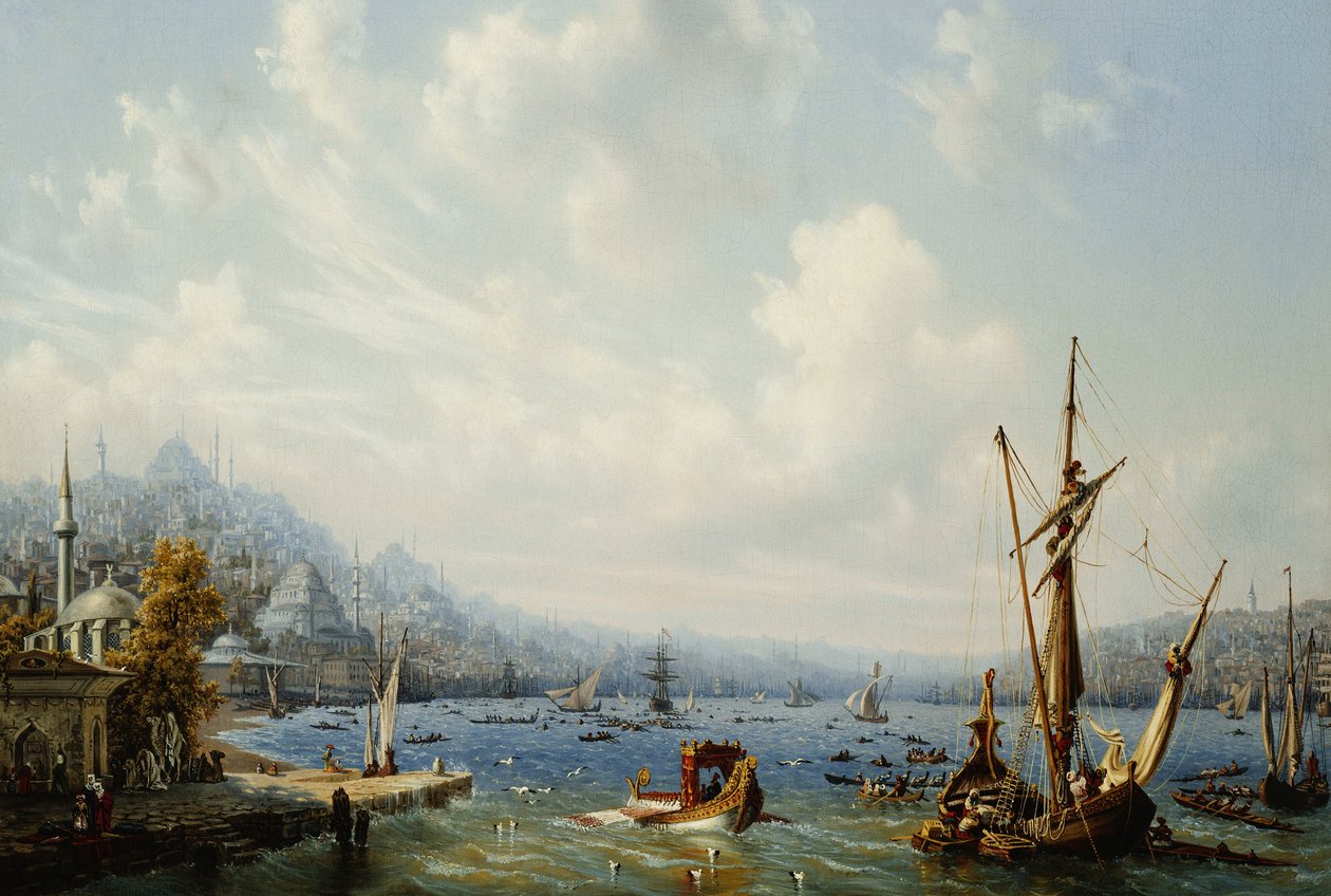 Barche sul Bosforo, al largo di Costantinopoli, 1846 da Auguste Etienne Francois Mayer