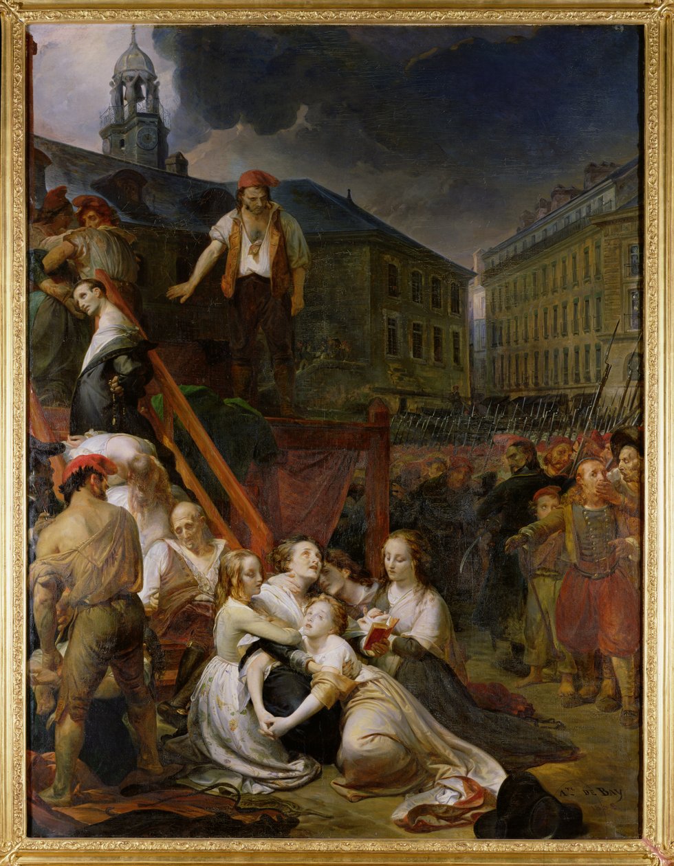 Episodio in Place du Bouffay, Nantes, 1793, 1859 da Auguste Hyacinthe Debay