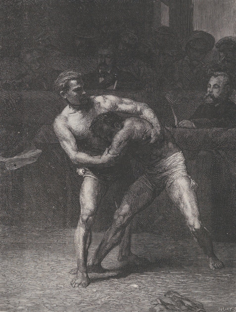 Lottatori, da Le Monde Illustré, 22 maggio 1875 da Auguste Joliet