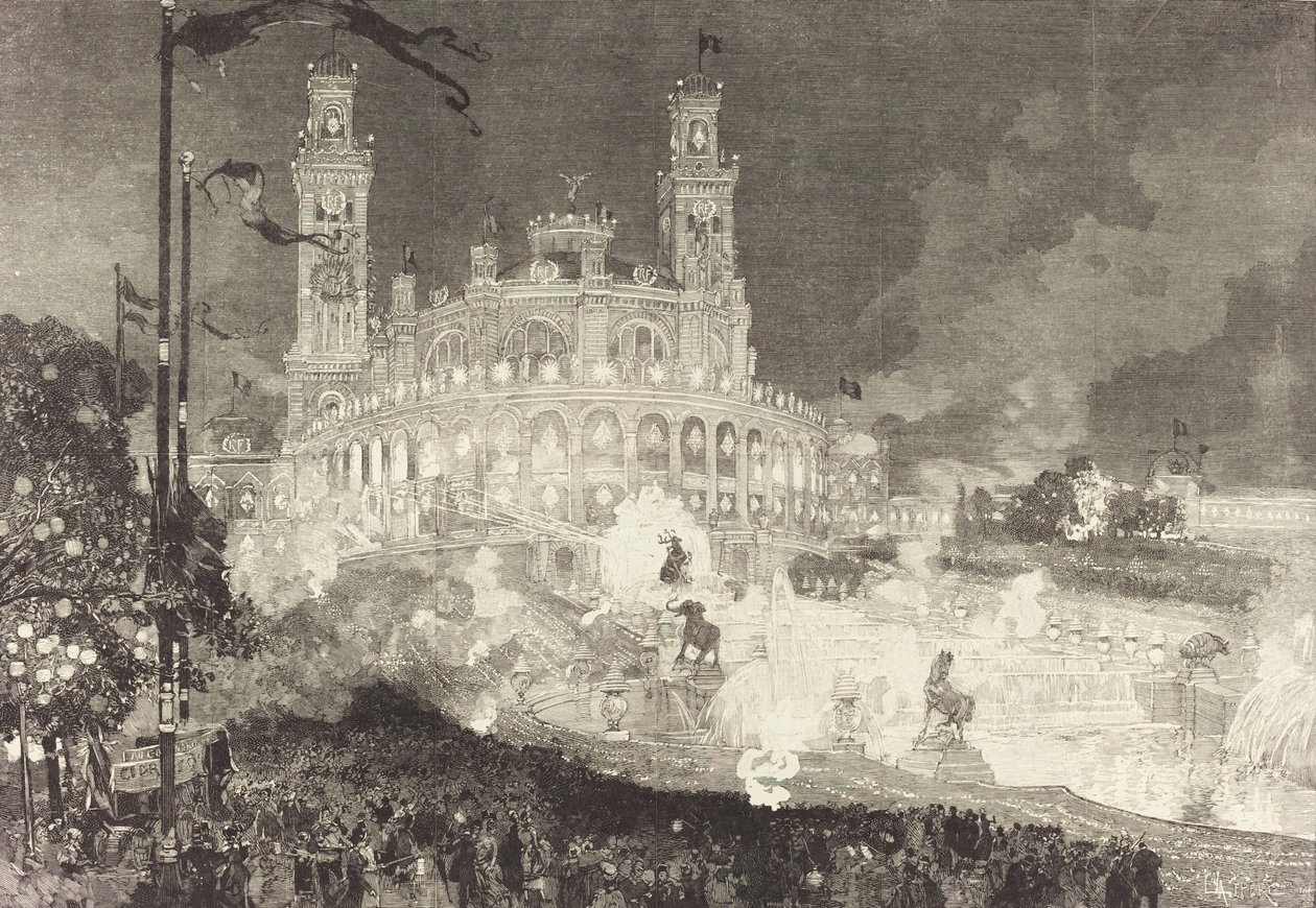 14 luglio. Illuminazione del Palais du Trocadéro da Auguste Lepere