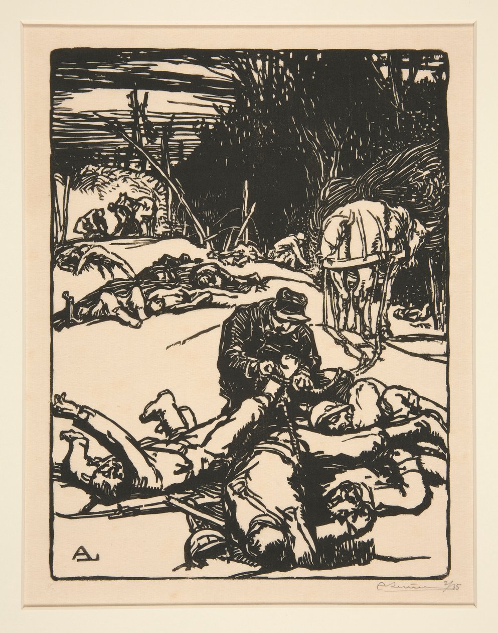 Dopo la battaglia, da La Guerra del 1914, prima serie, n.14 da Auguste Lepere