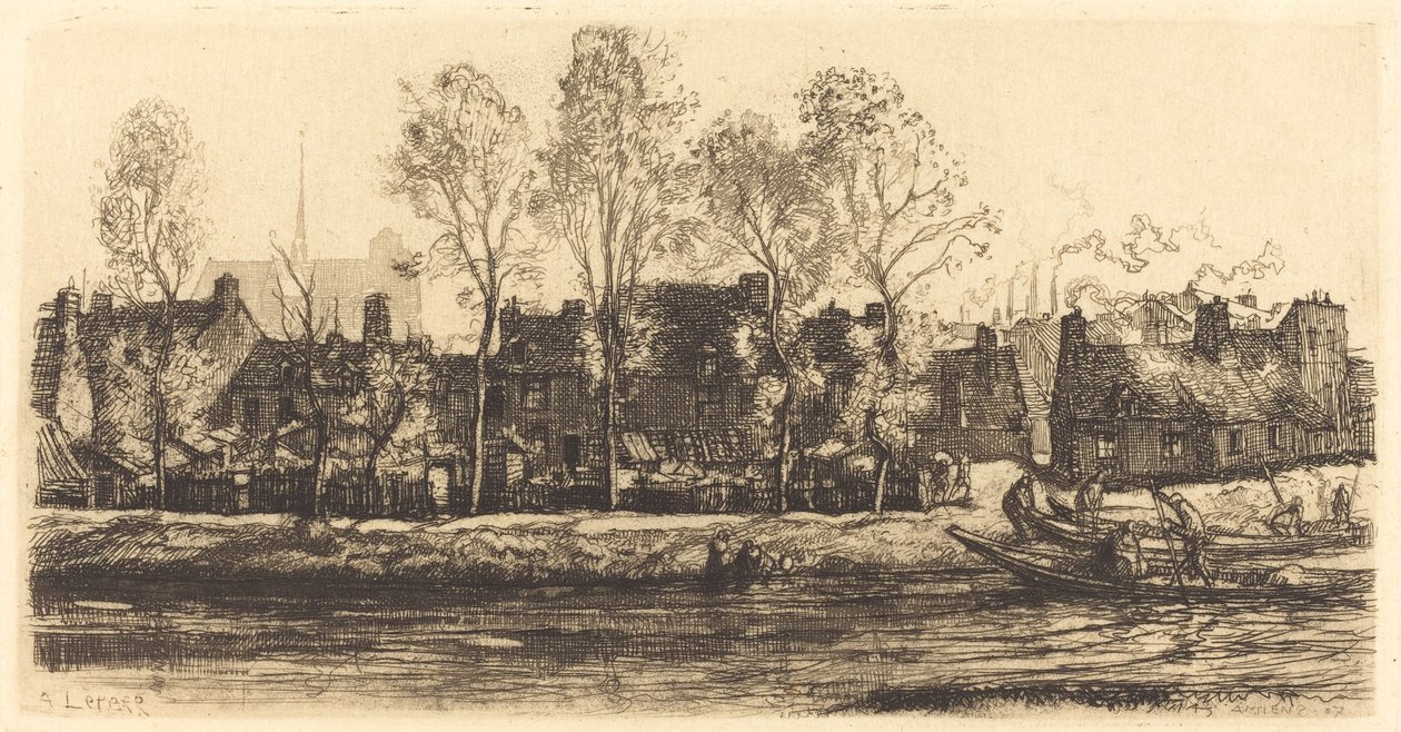 Bordi della Somme ad Amiens, 1907 da Auguste Lepere