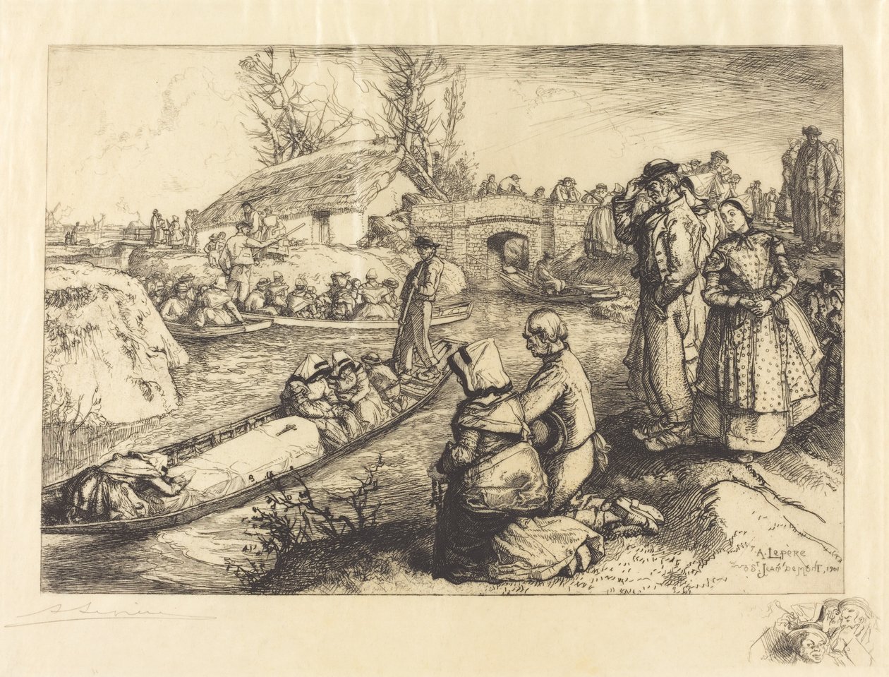 Sepoltura nella palude della Vandea da Auguste Lepere