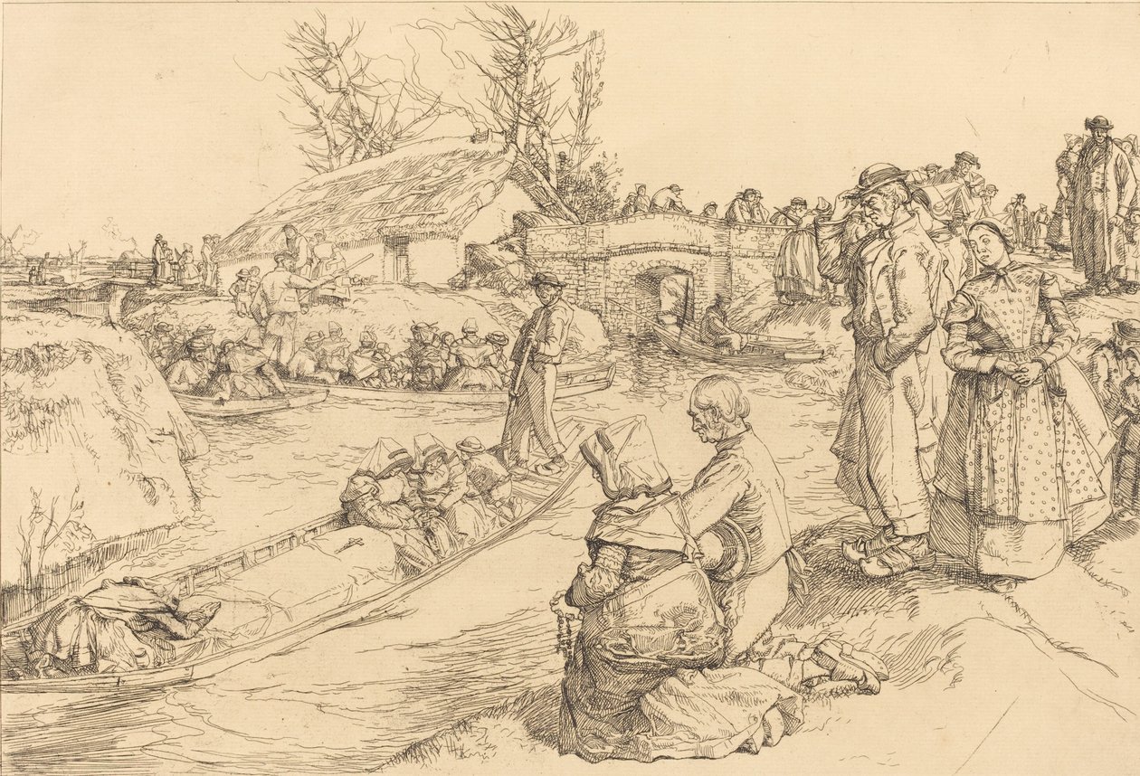 Sepoltura nella palude della Vandea da Auguste Lepere