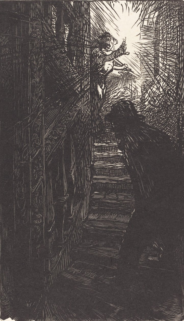 Scalinata scolpita rue Boutebrie, pubblicato 1901 da Auguste Lepere