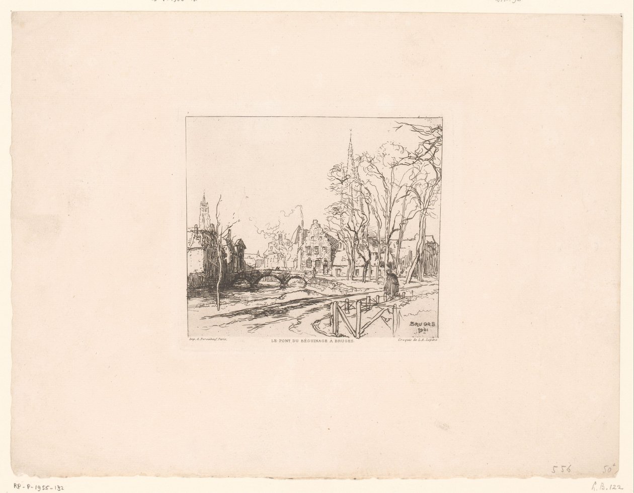 Vista sul ponte del Begijnhof a Brugge da Auguste Lepere
