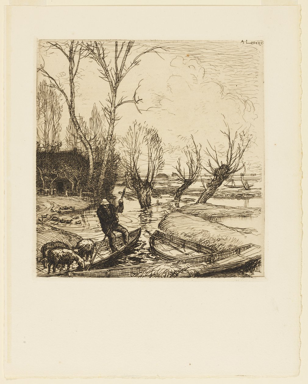 Nel pantano allagato - Il pastore da Auguste Lepere