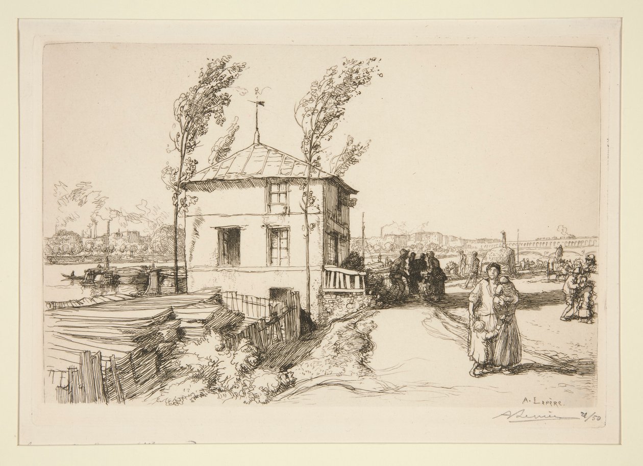 La guinguette, strada di Billancourt da Auguste Lepere