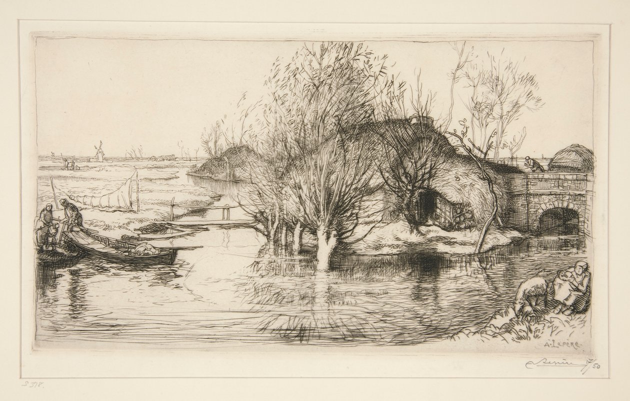 La masure inondée (Vendée) da Auguste Lepere