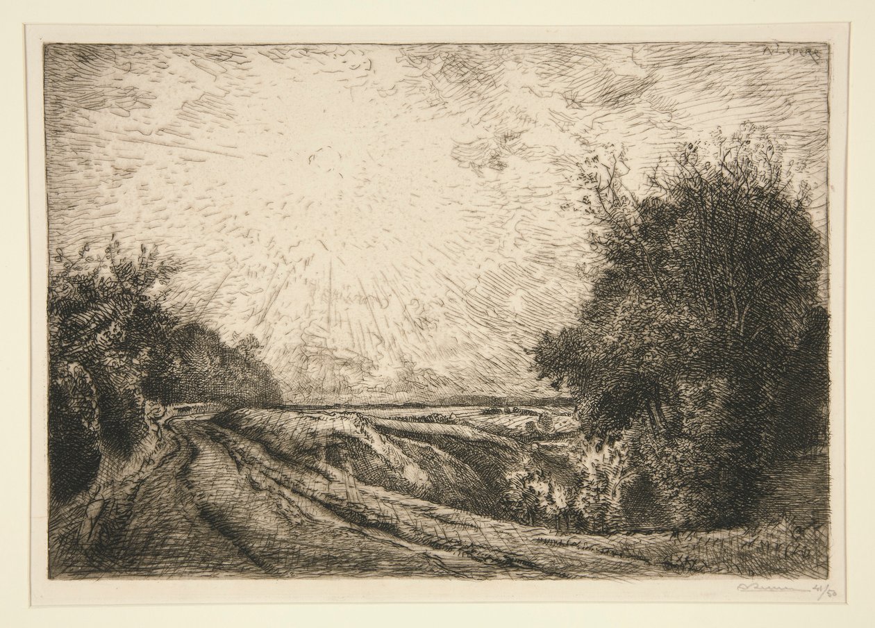 La strada di La Houssoye (Crevecoeur-le-Grand) da Auguste Lepere