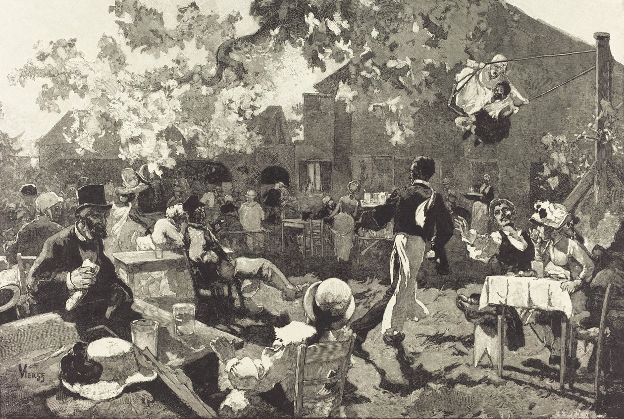 Le Cabaret du Coq de Bruyère au Bois de Meudon da Auguste Lepere