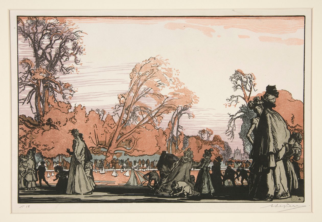 Le bassin des Tuileries da Auguste Lepere