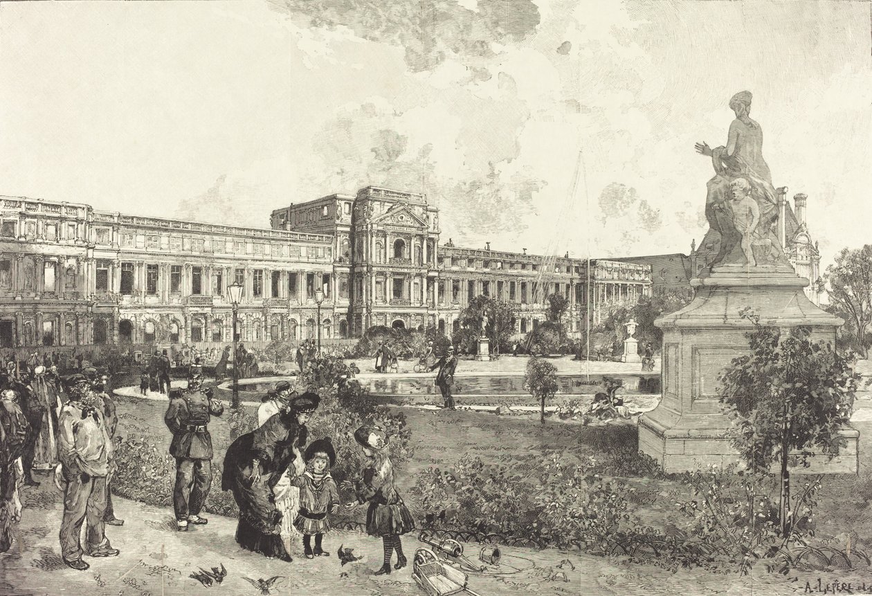 Le rovine del Palazzo delle Tuileries prima della loro demolizione da Auguste Lepere