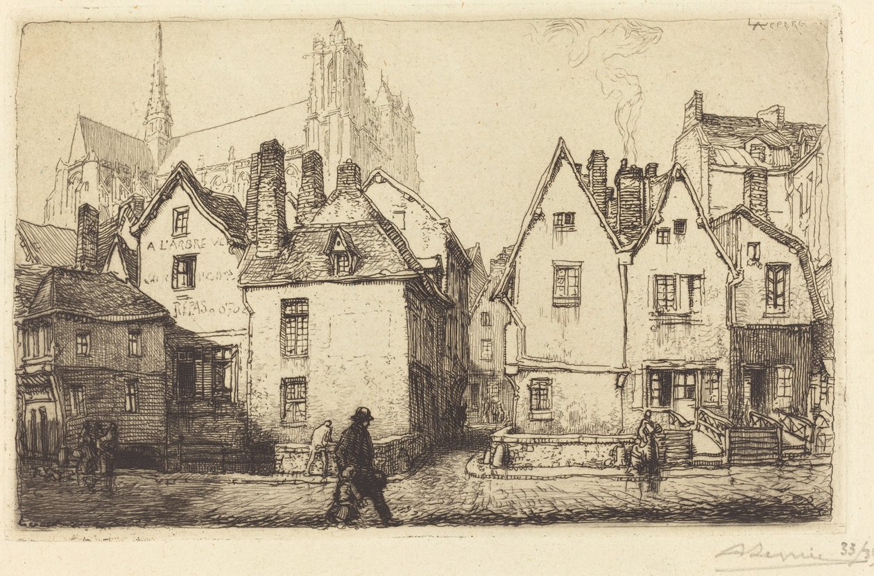 Vecchie case ad Amiens da Auguste Lepere