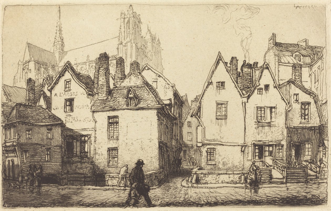 Vecchie case ad Amiens da Auguste Lepere