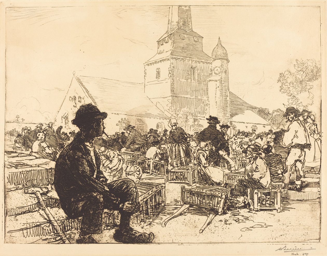 Mercato del pollame a St.-Jean-de-Mont da Auguste Lepere