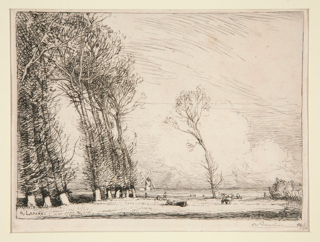 Rideau de peupliers (Vendée) da Auguste Lepere