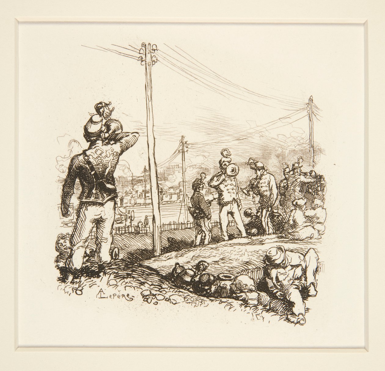 Soldati con trombe da Auguste Lepere