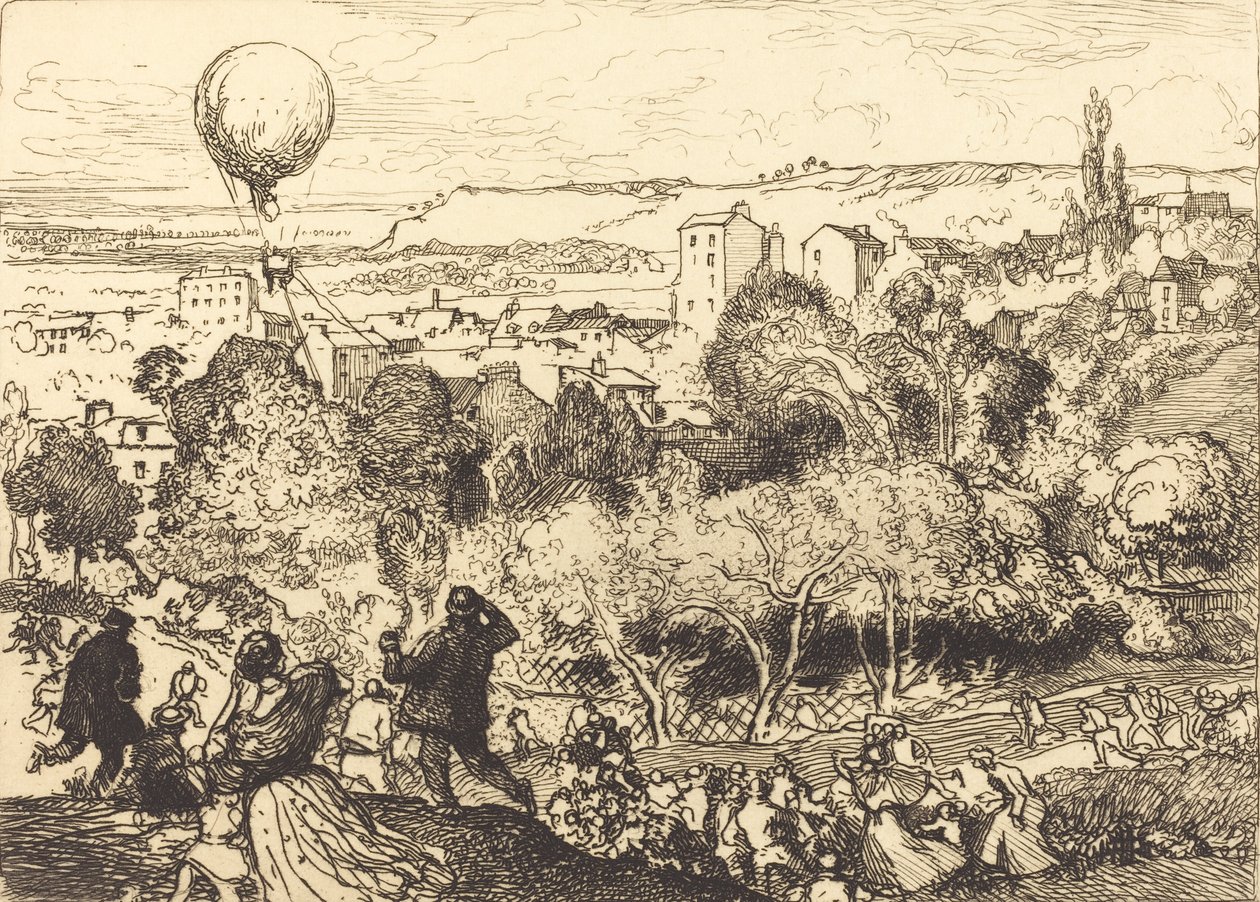 Il pallone che cade, a Pre-Saint-Gervais, 1910 da Auguste Lepere