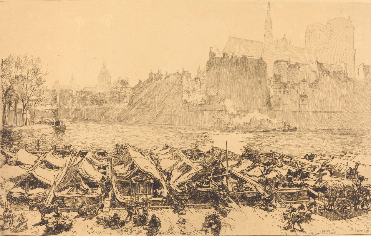 Il grande mercato delle mele Le grand marché aux pommes, 1891 da Auguste Lepere