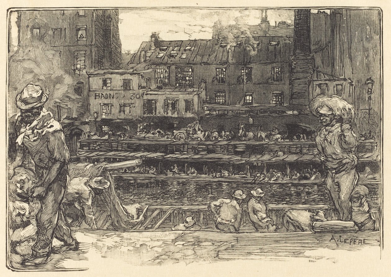 Scarico, Canal St. Martin, 1890 da Auguste Lepere