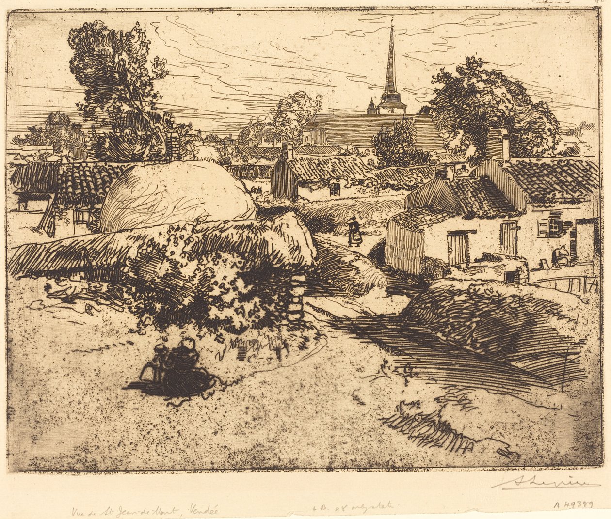 Veduta di St.-Jean-de-Mont, Vendee (Vue de St.-Jean-de-Mont, Vendee) da Auguste Lepere