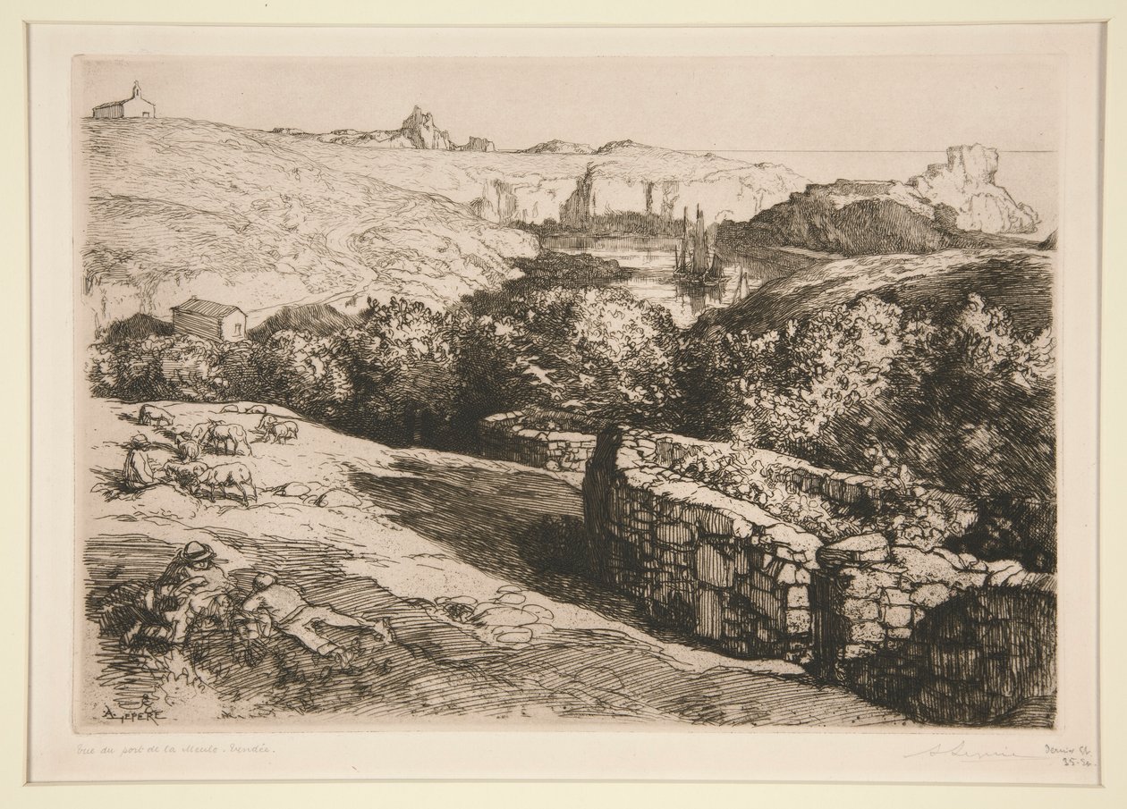 Vista del porto di La Meule (Ile d) da Auguste Lepere
