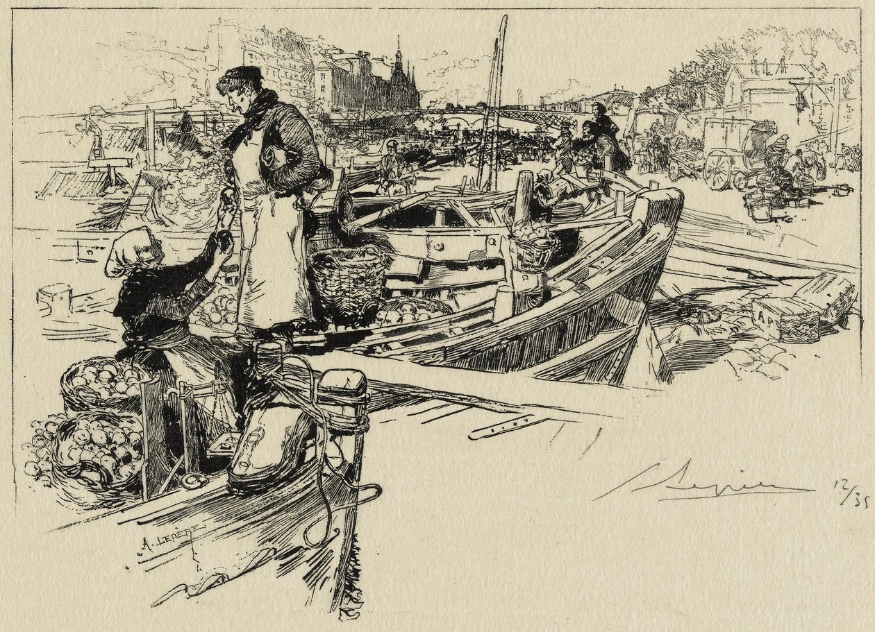 Scena al molo, forse anni 1880 da Auguste Louis Lepère