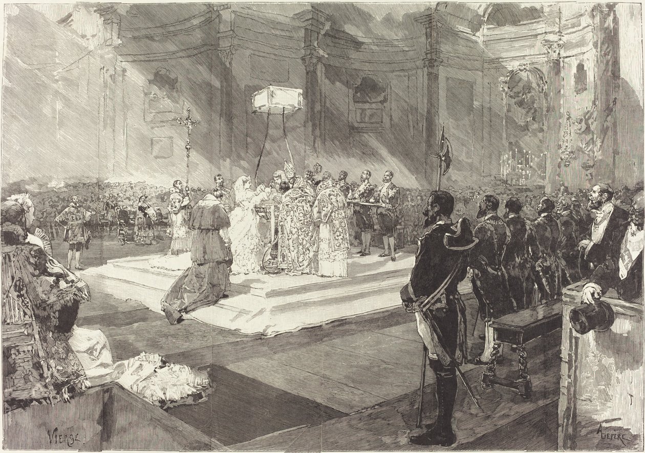 Battesimo reale alla corte di Spagna da Auguste Lepère after Daniel Vierge