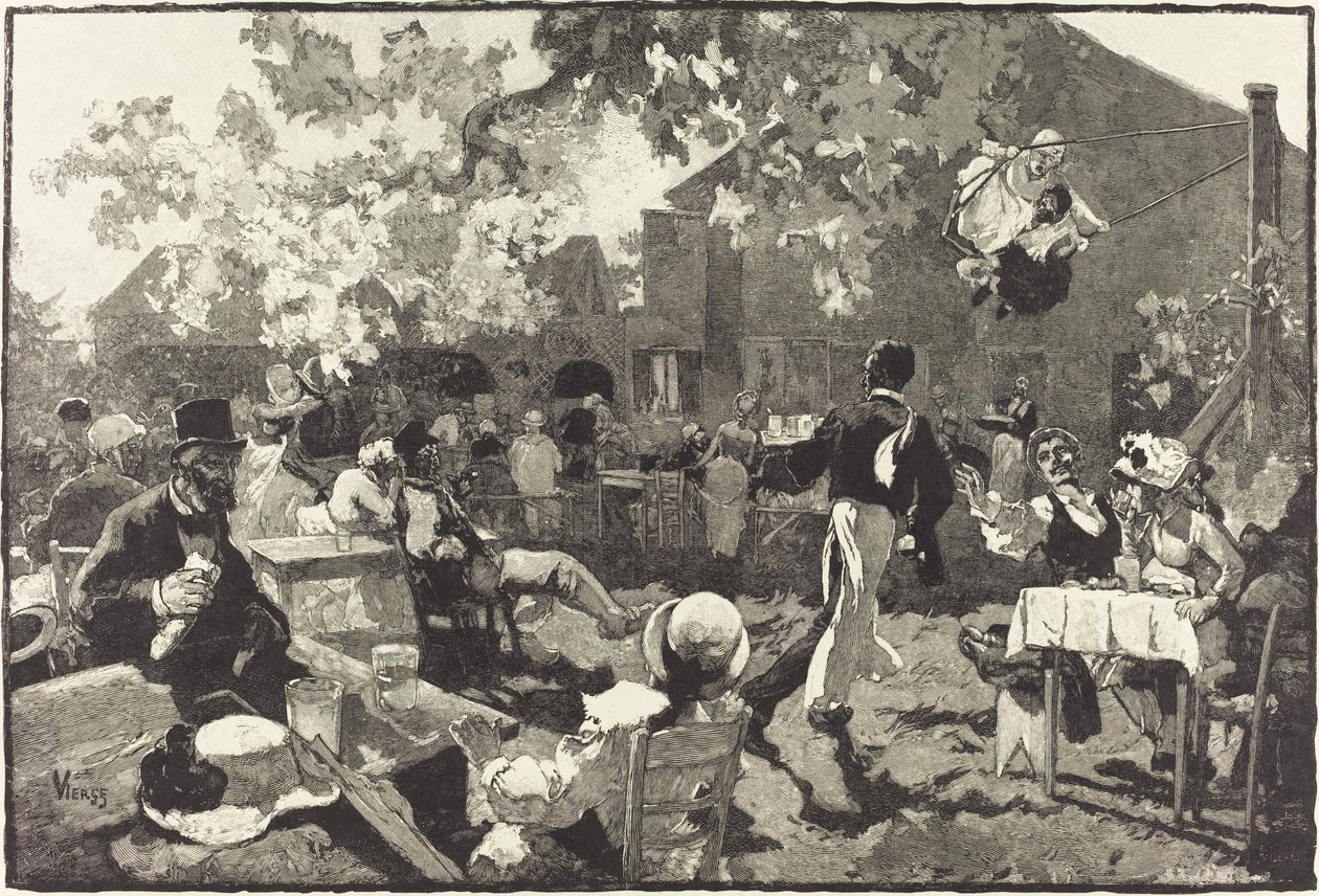 Le Cabaret du Coq de Bruyère au Bois de Meudon da Auguste Lepère after Daniel Vierge