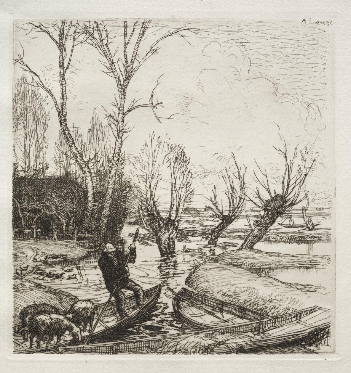 Au Marais Inondé: La Bergère da Auguste Louis Lepère