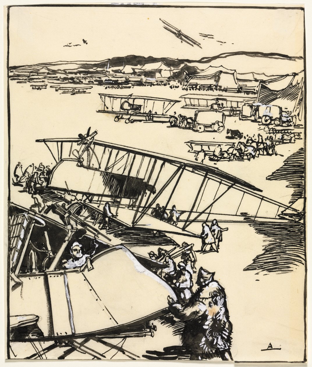 Aerei a riposo sul terreno (recto) da Auguste Louis Lepère