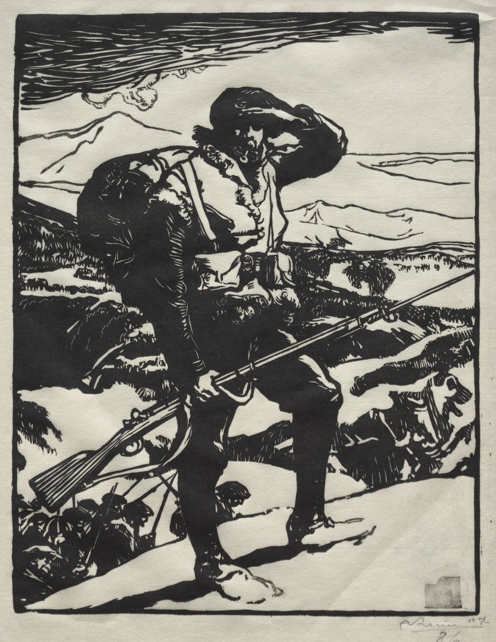 Chasseur Alpin che guarda la pianura del Reno da Auguste Louis Lepère