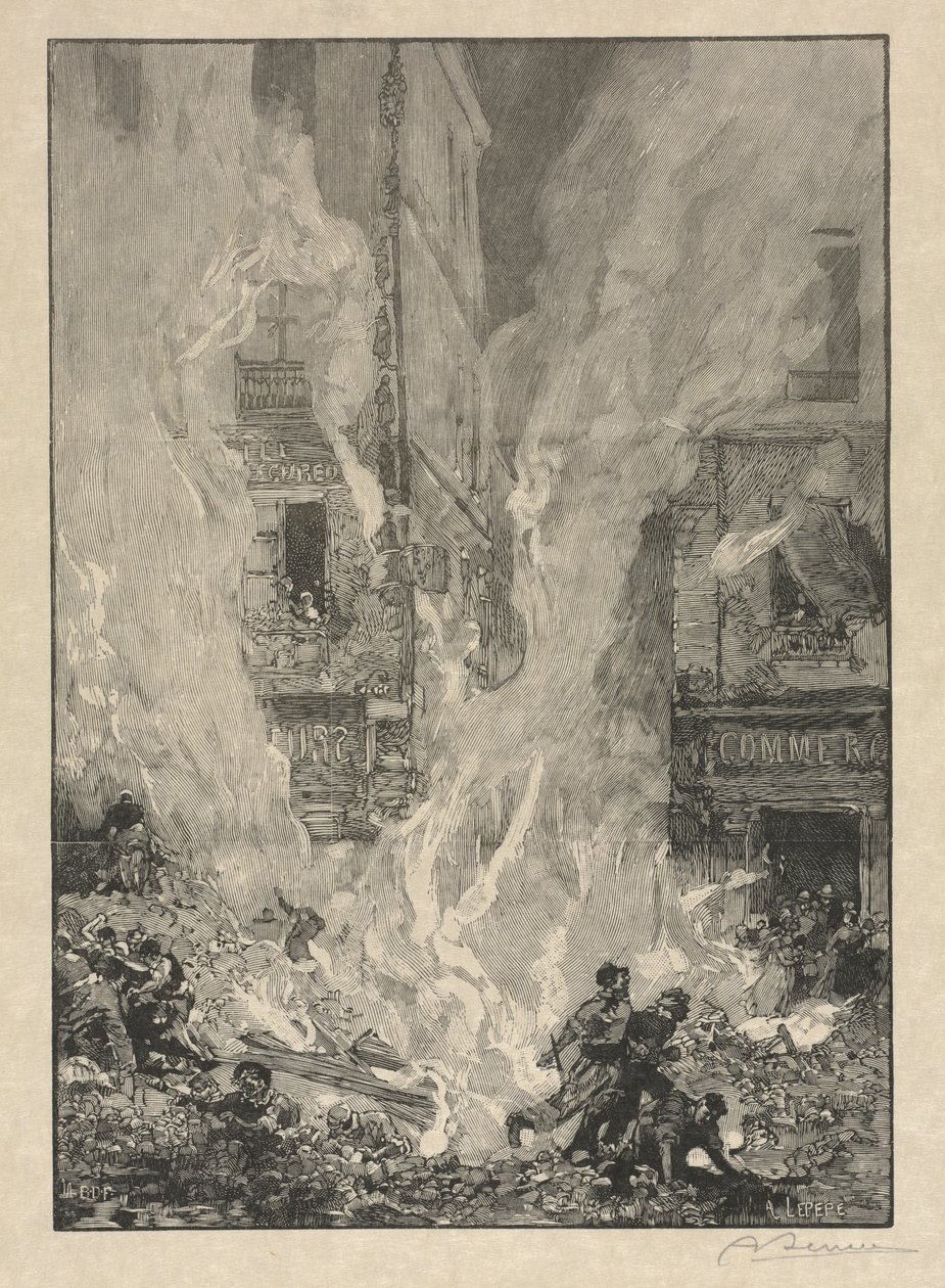 [Incendio in città] da Auguste Louis Lepère