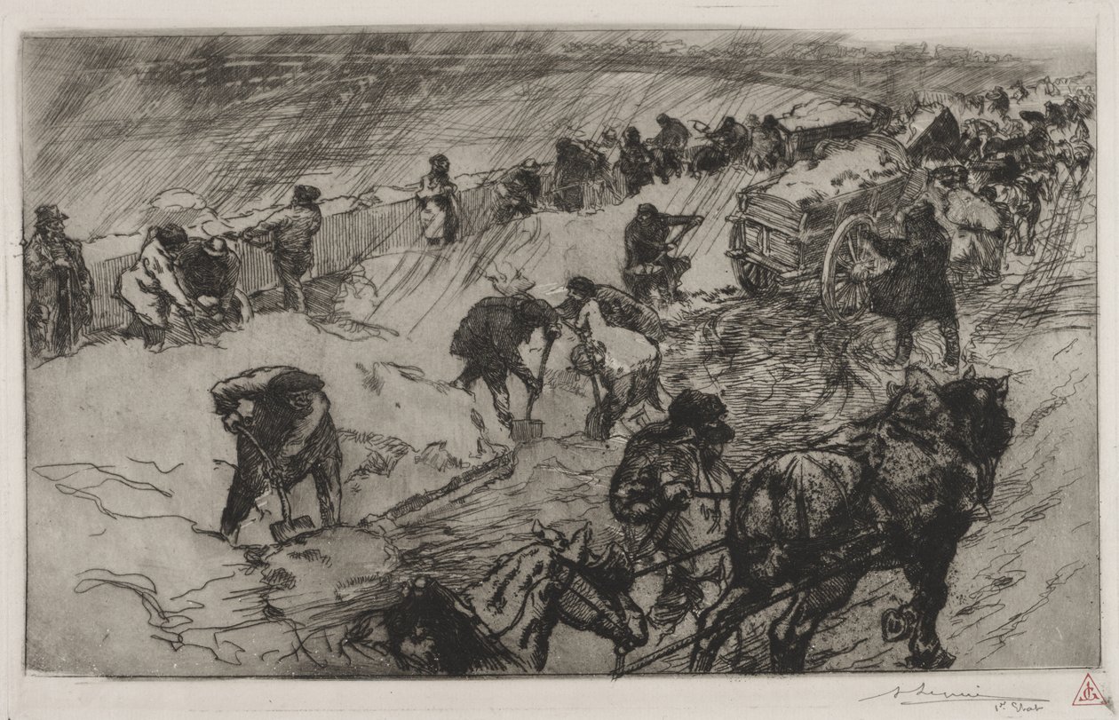 Combattimento contro la neve, Quai aux Fleurs da Auguste Louis Lepère