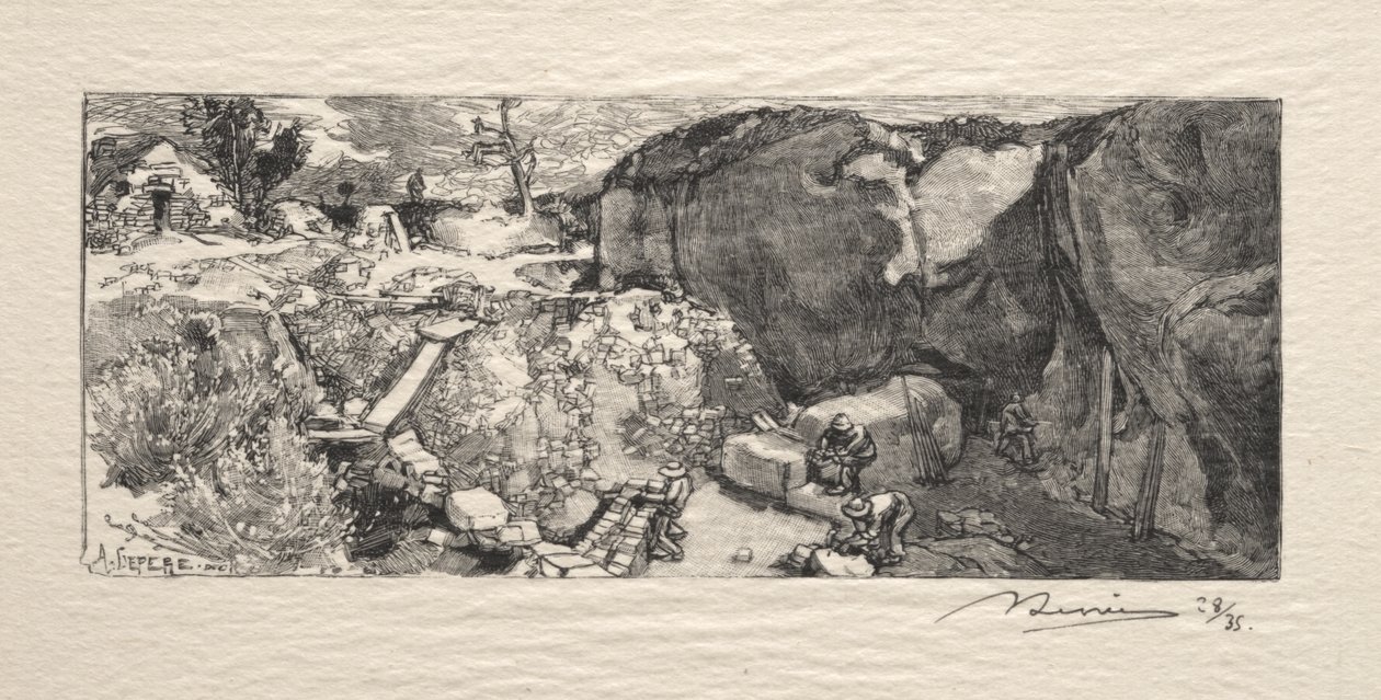 La cava di arenaria da Auguste Louis Lepère