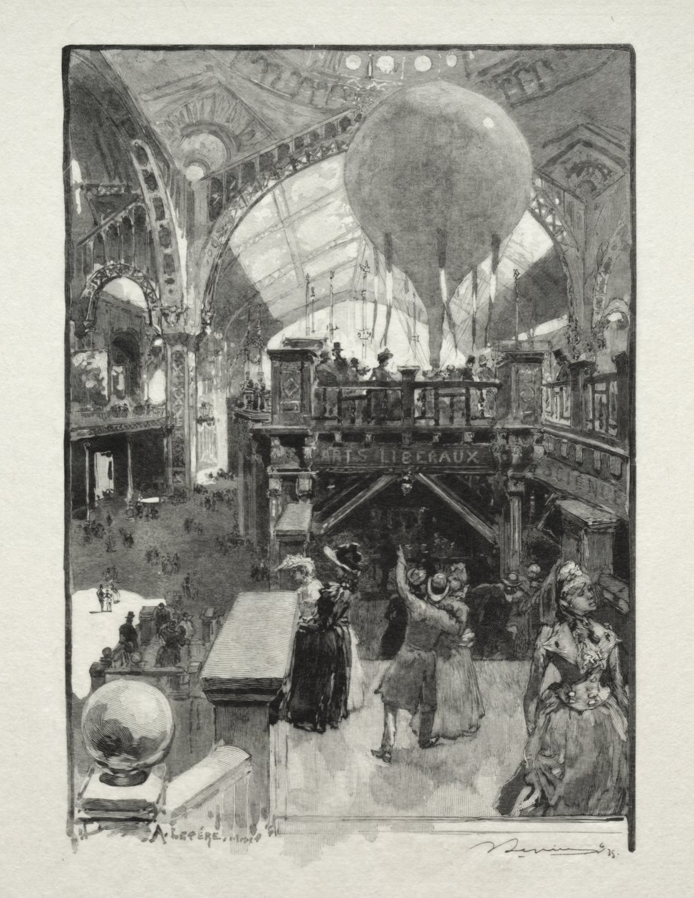 Il Palazzo delle Arti Liberali, Interno da Auguste Louis Lepère