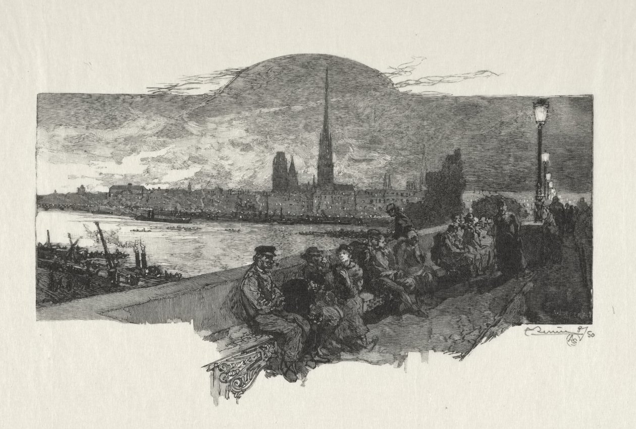 Rouen Illustrato: Il Ponte di Pietre da Auguste Louis Lepère