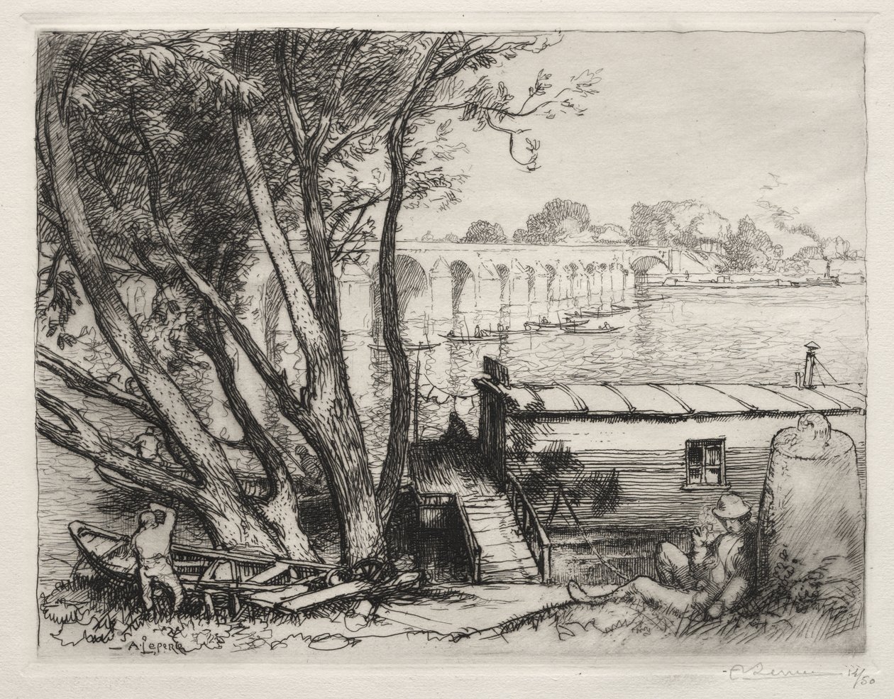 Il Ponte di Poissy da Auguste Louis Lepère