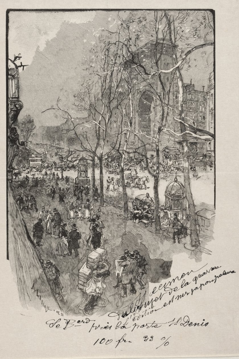 I Boulevard, vicino alla Porta St. Denis da Auguste Louis Lepère
