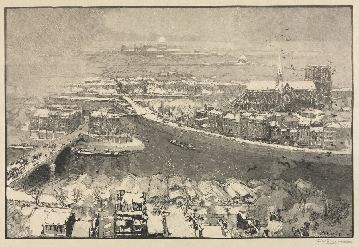 Parigi sotto la Neve da Auguste Louis Lepère