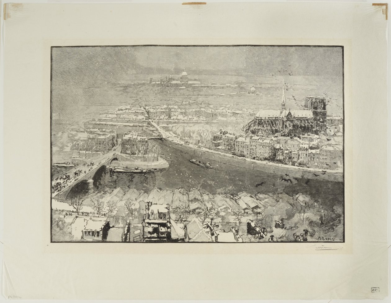 Parigi sotto la neve, vista dalla cima di St. Gervais da Auguste Louis Lepère