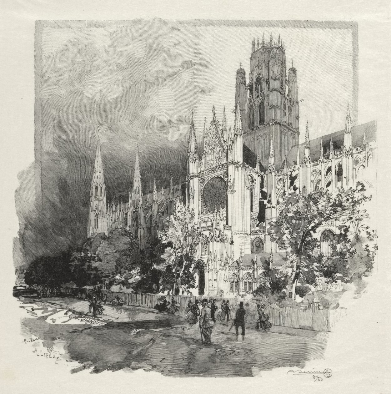 Rouen Illustré: Eglise Saint Ouen da Auguste Louis Lepère