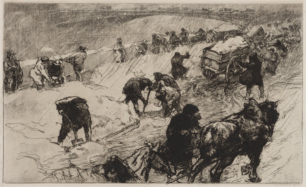 Battaglia di palle di neve: Quai aux Fleurs da Auguste Louis Lepère