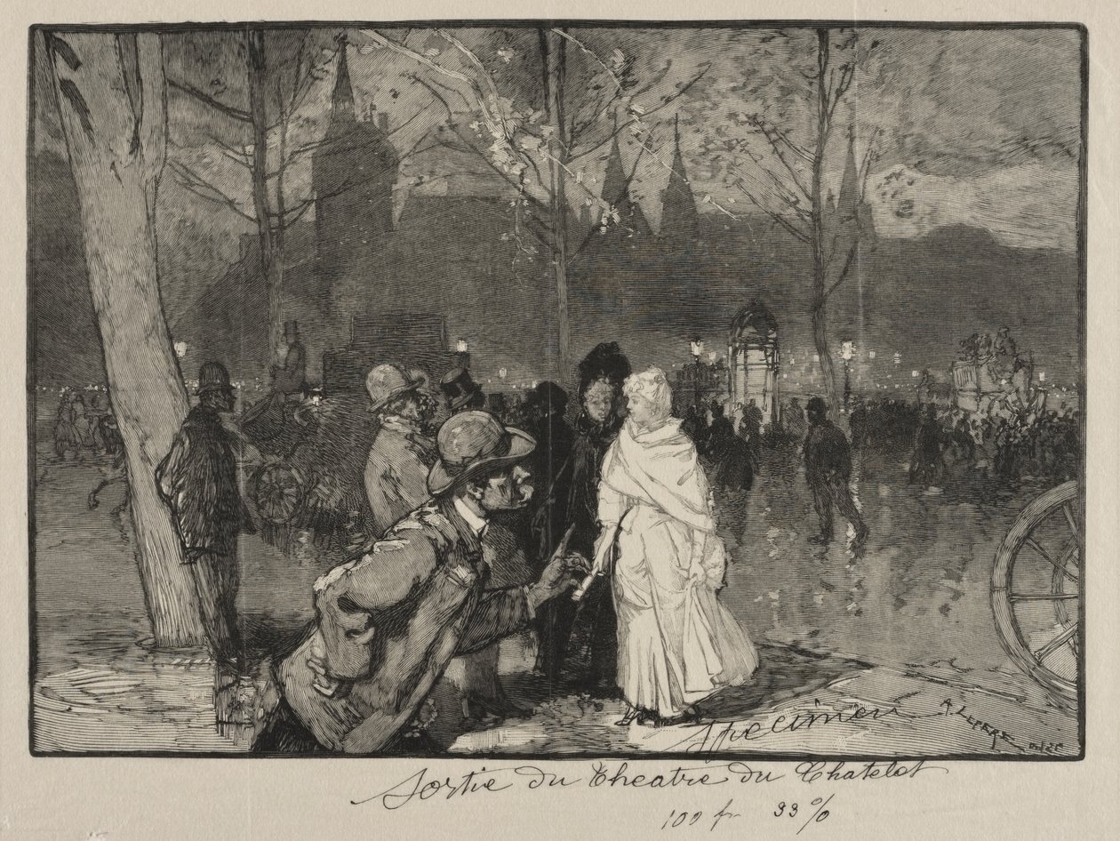 Uscita dal Teatro del Chatelet da Auguste Louis Lepère